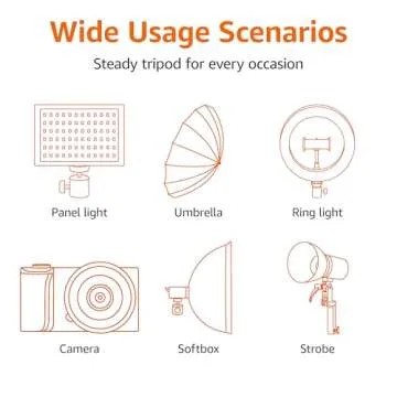 Amazon Basics Aluminum Light Photography Tripod Stand with Case - 2.8 - 6.7 Feet, Black