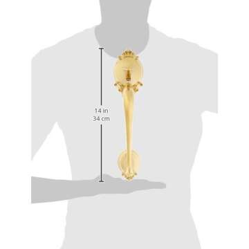 Schlage F92BRK505 Lifetime Polished Brass Brookshire Exterior Dummy Handle (Interior Side Sold Separately)