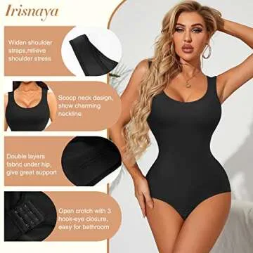 Irisnaya Bodysuit for Women Tummy Control Full Body Shaper