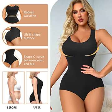 Irisnaya Bodysuit for Women Tummy Control Full Body Shaper