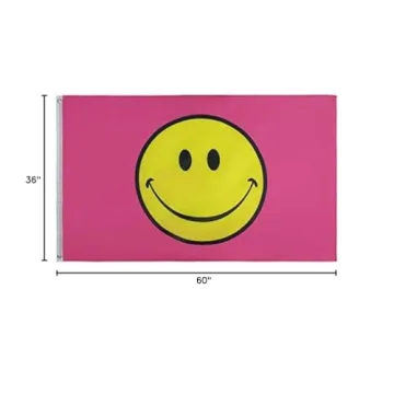 Shop PringCor 3x5FT Flag Pink Happy Face Banner
