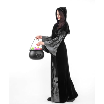 Black Plastic Witch Cauldron Candy Holders