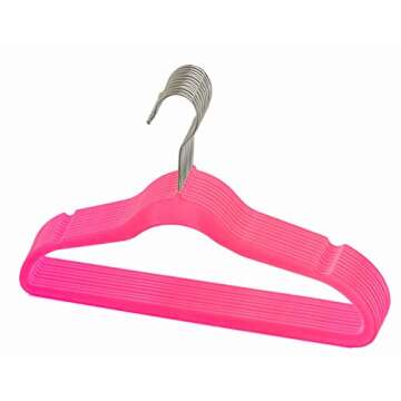 Only Hangers "Petite Size Hot Pink Velvet Suit Hangers - 25 Pack