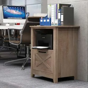 PrimeZone 30" H Farmhouse Tall Nightstand for King & Queen Bed - Large Wood Bedside Table with Storage Drawer & Open Cubby, End Table Night Stand for Living Room, Bedroom, Sonoma Oak