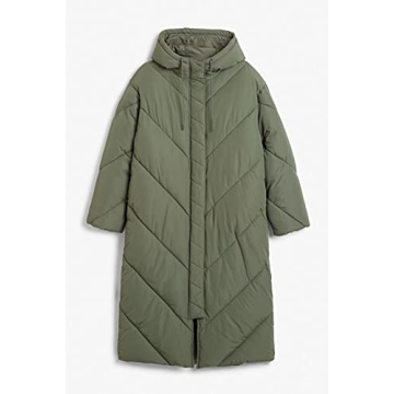 Yousify Women's Hooded Long Puffer Coat Winter Longer Thickened Down Jacket Zip Cocoon Outwear Army Green L