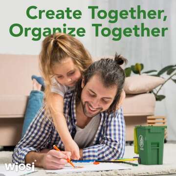 Wiosi Mini Garbage Trash Pen Holder for Desk, Pack of 2, Blue & Green, Tiny Recycle Bin Pencil Holde...