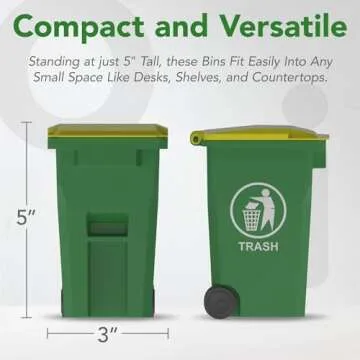 Wiosi Mini Garbage Trash Pen Holder for Desk, Pack of 2, Blue & Green, Tiny Recycle Bin Pencil Holder | Storage for Pencils & Pens | Office Stationery to Organize The Desk | Ideal for Student Work