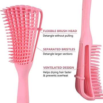 Detangling Brush for Curly Hair - Pain-Free Detangling