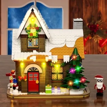 Christmas Winter Snow House Building Set with LED Lights