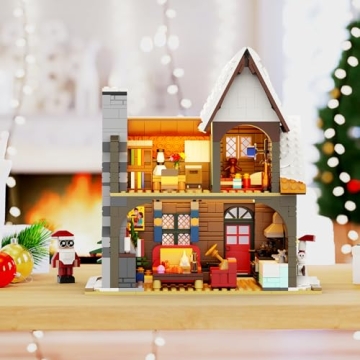 Christmas Winter Snow House Building Set with LED Lights