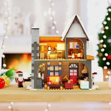 Christmas Winter Snow House Building Set with LED Lights