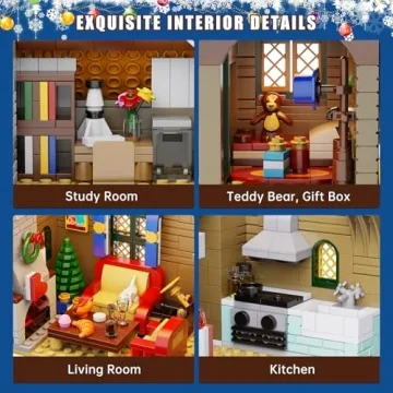Christmas Winter Snow House Building Set with LED Lights