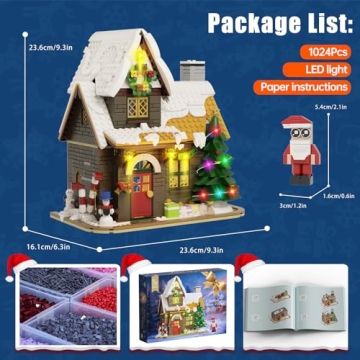 Christmas Winter Snow House Building Set with LED Lights