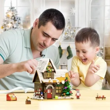 Christmas Winter Snow House Building Set with LED Lights