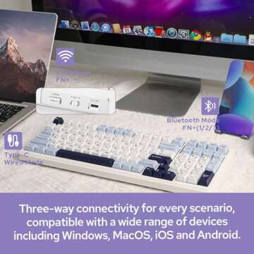 EPOMAKER x Aula F99 Wireless Mechanical Keyboard+35PCS Nude Rosa Keyboard Switches