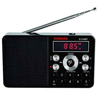 XHDATA D-318BT MP3 Player, Portable Radio, FM Radio, Bluetooth Speaker, Recording, A-B Repeat, AUX I...