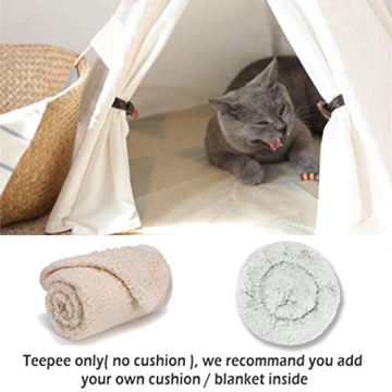 little dove Pet Teepee Dog & Puppy Cat Bed, Portable & Washable Pet Tents, House for Pets Beige Color 24 Inch no Cushion