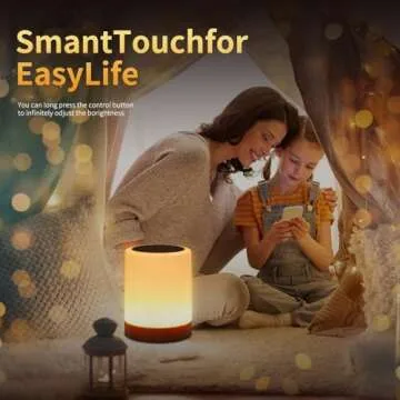 OORUN Touch Bedside Table Lamp,13 RGB Colors & 5 Brightness, USB Rechargeable Desk Lamp, Remote Control Dimmable Night Light with RGB Color Changing,Portable Lamp for Baby, Bedroom, Living Room