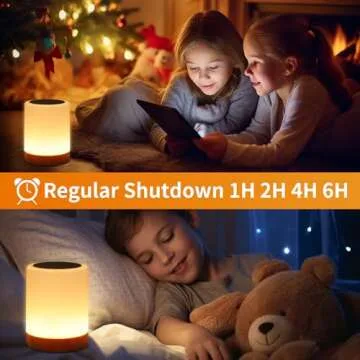 OORUN Touch Bedside Table Lamp,13 RGB Colors & 5 Brightness, USB Rechargeable Desk Lamp, Remote Control Dimmable Night Light with RGB Color Changing,Portable Lamp for Baby, Bedroom, Living Room