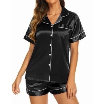 Ekouaer Satin Silk Pajama Set for Women - Luxurious Comfort