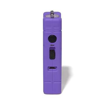 VIPERTEK VTS-881 Micro Stun Gun for Self Defense Rechargeable with LED Flashlight, Purple