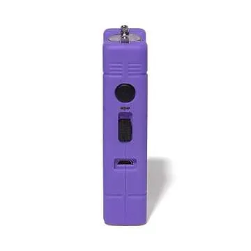 VIPERTEK VTS-881 Micro Stun Gun for Self Defense Rechargeable with LED Flashlight, Purple