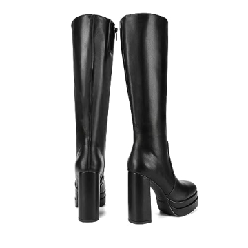 DREAM PAIRS Stylish Knee High Platform Heeled Boots