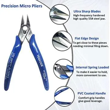 YEGEOOE Small Wire Cutters, 10PACK Precision Pliers