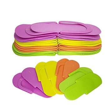 JOVANA Colorful Disposable Foam Pedicure Slippers 96 Pairs