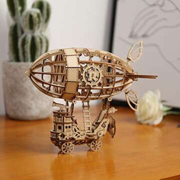 Rolife Airship 3D Wooden Puzzle - Educational Home Decor