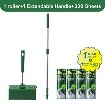 Fedicelly Large Lint Rollers Pet Hair Extra Sticky Floor, Cat Dog Hair Remover Laundry Clothes Carpe...