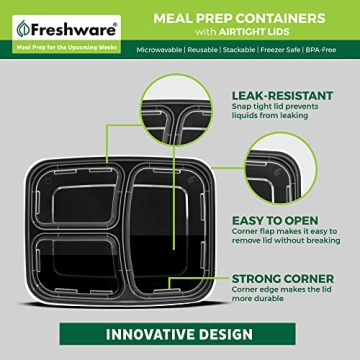 BPA-Free Meal Prep Containers 21-Pack Stackable Microwave Safe