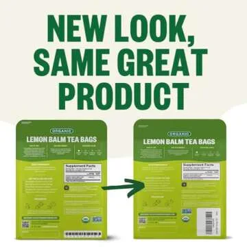 FGO Organic Lemon Balm Tea - 100 Count Eco-Friendly Tea Bags, Caffeine-Free, Sustainable Choice