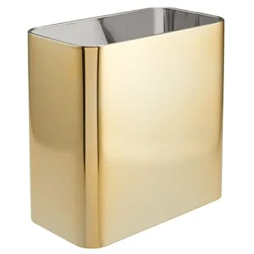 mDesign Small Metal 2.4 Gallon Trash Can for Stylish Bathrooms