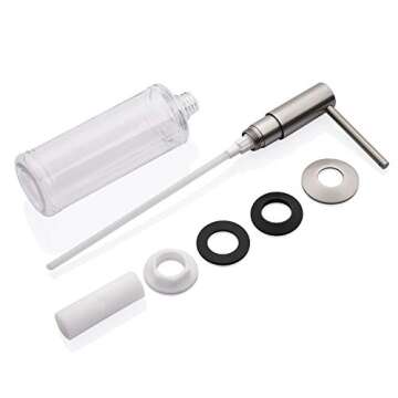 Kitchen Soap Dispenser, Brushed Nickel Soap Dispenser for Kitchen Sink, Solid Brass Dishwasher Dispenser for Kitchen Sink, in Kitchen Sink Soap Dispenser with Large Bottle