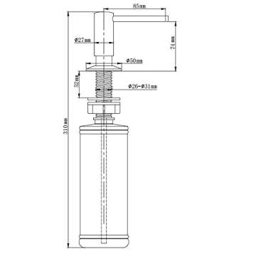Kitchen Soap Dispenser, Brushed Nickel Soap Dispenser for Kitchen Sink, Solid Brass Dishwasher Dispenser for Kitchen Sink, in Kitchen Sink Soap Dispenser with Large Bottle