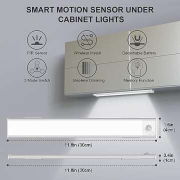 Wireless LED Motion Sensor Cabinet Light - Rechargeable & Easy Install