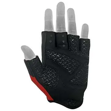 Weightlifting Gloves Leather Palm Grip Half Finger Body Building Gym Glove for Exercise Training Fitness Workout Men Women Lifts Made Spandex Materials, Red, Medium