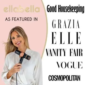 ELLA BELLA® Professional Ionic Hair Dryer with Diffuser • Negative Ion Blow Dryer • Suitable All Hair Types • Intelligent Heat Control & Rapid Drying Speeds • Lightweight Design • Low Noise Technology