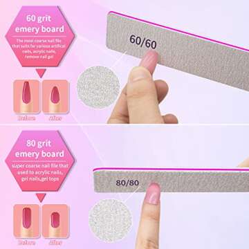 Professional Nail File Manicure Tools for Nail Grooming and Styling, Poly Nail Extension at Salon, D...