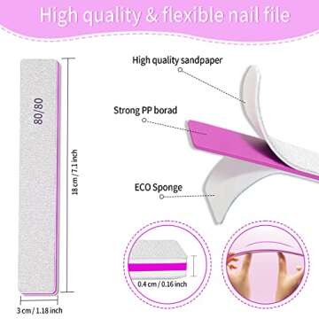 Professional Nail File 12 Pcs for Nail Grooming and Art