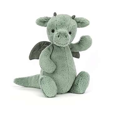 Jellycat Bashful Dragon Stuffed Animal, Medium 12 inches - Mythical Plush Toy - Classic Children's G...