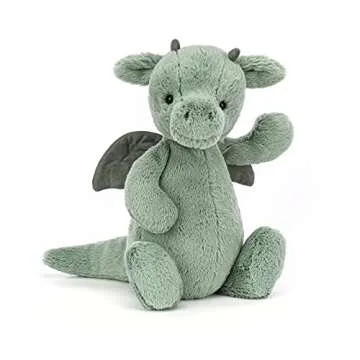 Jellycat Bashful Dragon Stuffed Animal, Medium 12 inches - Mythical Plush Toy - Classic Children's G...
