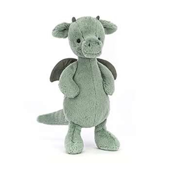 Jellycat Bashful Dragon Stuffed Animal, Medium 12 inches - Mythical Plush Toy - Classic Children's Gift