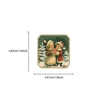 50PCS Christmas Theme Stickers, Non-Repeating Vinyl Waterproof Vintage Christmas Stickers, Holiday Gifts for Kids and Teens, Xmas Party Favorite (Vintage Christmas)