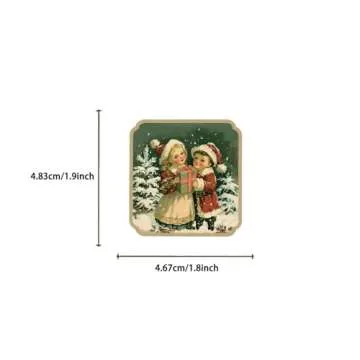 50PCS Christmas Theme Stickers, Non-Repeating Vinyl Waterproof Vintage Christmas Stickers, Holiday Gifts for Kids and Teens, Xmas Party Favorite (Vintage Christmas)