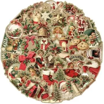 50PCS Christmas Theme Stickers, Non-Repeating Vinyl Waterproof Vintage Christmas Stickers, Holiday Gifts for Kids and Teens, Xmas Party Favorite (Vintage Christmas)