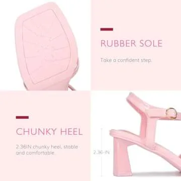 rsxses High Heels for Women Bow Block Chunky Heels Square Open Toe Sandals Wedding Dress Party Strappy Heels