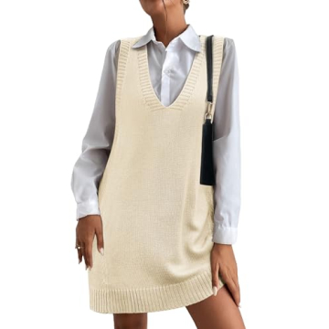 HOTOUCH Oversized Women Sweater Vest with Pockets