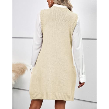 HOTOUCH Oversized Women Sweater Vest with Pockets